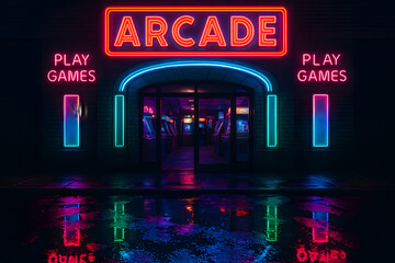 Neon signs on the building
