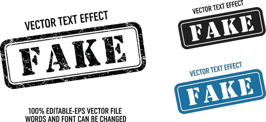 Download editable fake stamp vector text effect template for graphic design