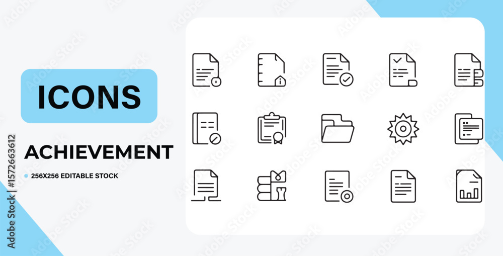 Poster business web design template with a set of flat vector icons for communication and office technology