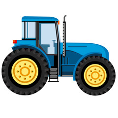 tractor equipment blue color car without background