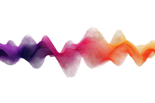 Abstract wavy forms in a spectrum of colors