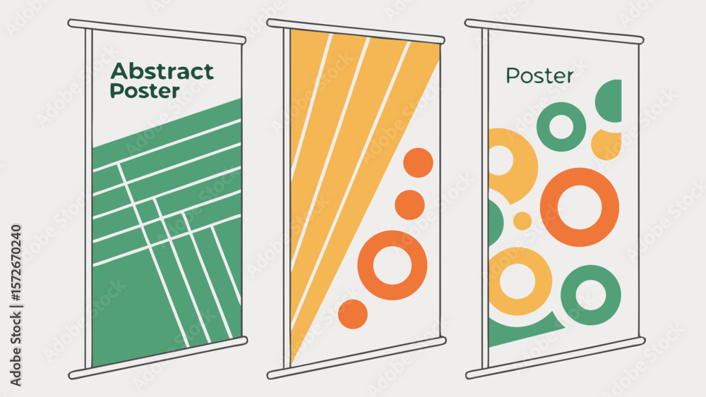 Fototapete modern gradient poster background vector set. cover template with vibrant perspective geometric pris