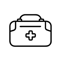 First Aid Kit Line Icon Medical Emergency Outline Vector