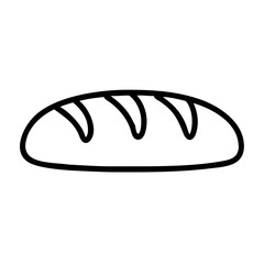 Bread Loaf Line Icon Bakery Food Outline Symbol