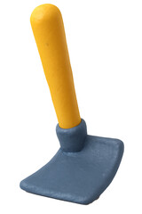 Small plastic shovel for children’s outdoor play, ideal for sandboxes and beach activities.