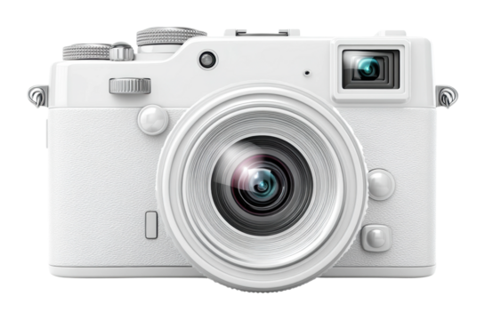 Capturing moments camera product. Isolated on transparent background, png.