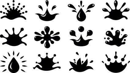 Vector art of a set of stylized water splash icons create a modern and clean design
