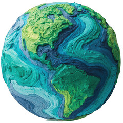 Earth globe, textured, vibrant colors