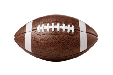 Brown leather football isolated on a transparent or white background