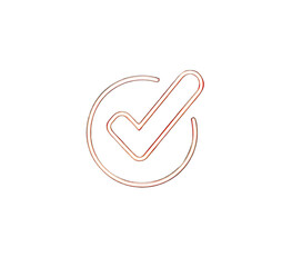 A glowing, outlined checkmark icon inside a circle