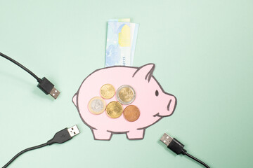 Expensive electricity, increase price, inflation, high living costs, economics and financial...
