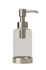 Fototapeta premium Glass soap dispenser with pump isolated on a transparent or white background