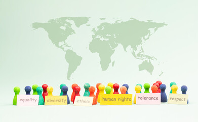 Inclusion, human equality rights, tolerance, teamwork for charity and unity, togetherness for...