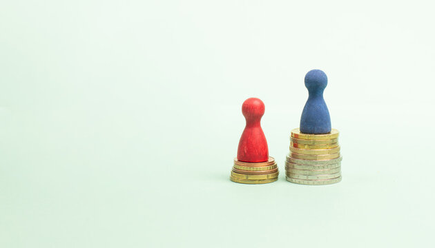 Equal pay day, raising awareness of gender pay gap, income of men and women for work, disadvantage in society 