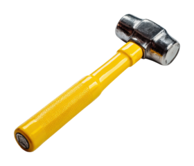 Hammering tools for construction workshop metal hammer indoors. Isolated on transparent background, png.