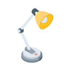 Easy to edit isometric style icon of study desk lamp