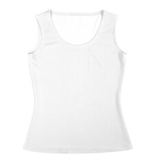 White isolated tank top, blank empty copy space for mock up, template
