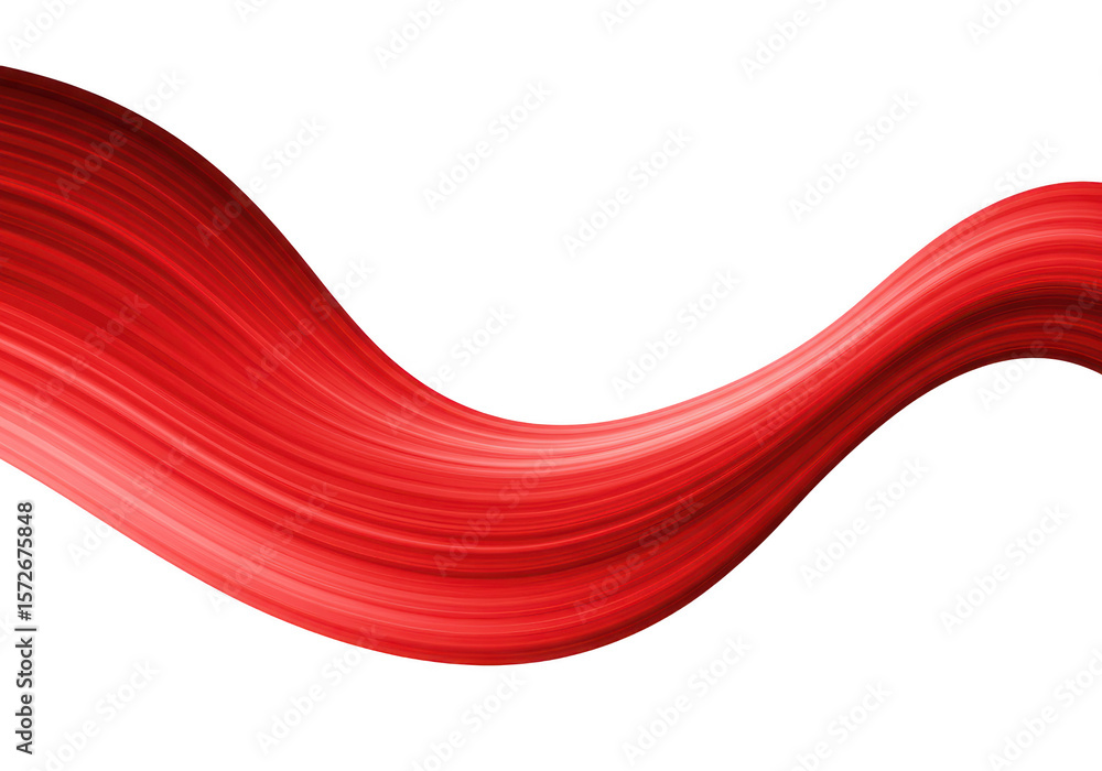 Poster a vibrant red wave flows smoothly across a transparent background, creating a dynamic and modern des