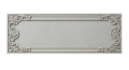 Ornate carved decorative border with floral scroll accents offers a classic framework for signage and creative design projects.