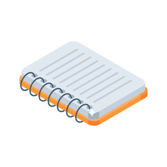 Get this isometric icon of open writing book