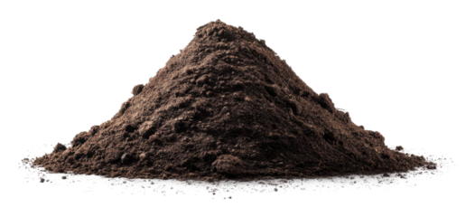Soil pile preparation garden site gardening. Isolated on transparent background, png.