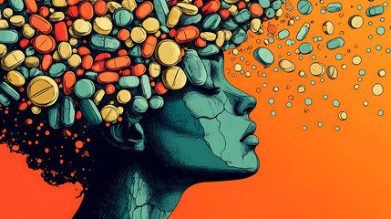 Crystalpath Neural Circuitry – Abstract brain pathways illuminated like crystals, symbolizing the altered neurochemistry of addiction