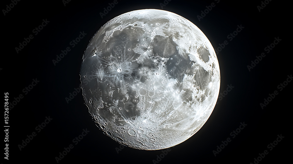 Poster Luminous Moon with Cloud Haze – Glowing celestial sphere with soft cloud textures and moody lighting, rendered for PNG format