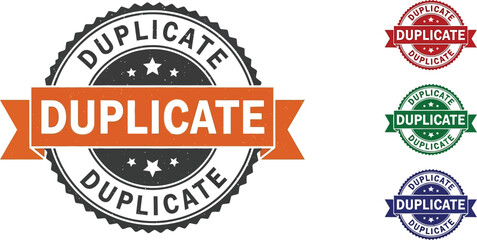 Duplicate stamp vector design element label badge seal graphic illustration
