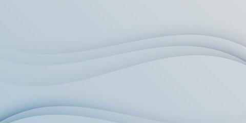 Abstract layered wave background in cool gray and blue tones. Smooth flowing curves create a calm and elegant design.