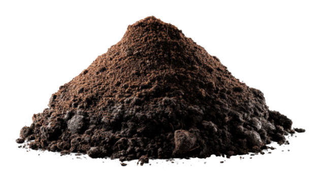 Soil pile collection for gardening home and projects. Isolated on transparent background, png.