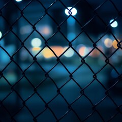 Fototapeta premium chain link fence with barbed wire