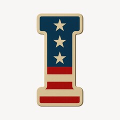 Patriotic letter I illustration