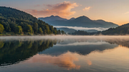 Fototapeta premium sunrise over the lake