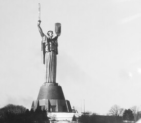 Monument of the Motherland stands tall in Kyiv, honoring courage and resilience during a historic...