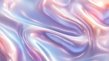 Obraz premium Detailed close-up of opalescent pearl shell texture displaying soft natural wave patterns. Simple background ideal for design use. Radiant pearl shell artwork.