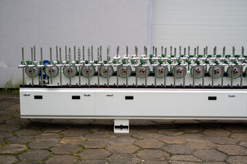 Modular Processing Units with Vertical Spindles on Industrial Frame – Factory Equipment Close-Up