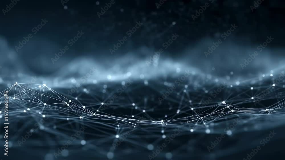 Poster a futuristic visual of a global data network with glowing nodes interconnected by sleek lines. this 
