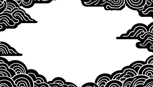 Chinese New Year cloud frame, traditional festive decoration, copyspace