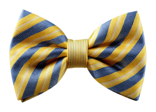 Elegant bow tie fashion accessory for stylish men. Isolated on transparent background, png.