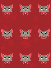 set of funny cartoon cats