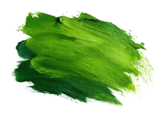 Vibrant green paint stroke digital creative. Isolated on transparent background, png.