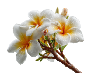 Captivating plumeria flowers nature floral bright. Isolated on transparent background, png.