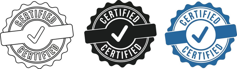 Certified stamp vector design element for quality assurance and guarantee use