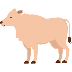 Cute Islamic Sacrificial Animal. Eid alAdha festive cow in yellow and orange, representing sacrifice. Perfect for cultural, religious, Eid alAdhathemed designs and projects