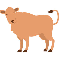 Cute Islamic Sacrificial Animal. Eid alAdha festive cow in yellow and orange, representing sacrifice. Perfect for cultural, religious, Eid alAdhathemed designs and projects