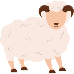 Cute Islamic Sacrificial Animal. Eid alAdha festive cow in yellow and orange, representing sacrifice. Perfect for cultural, religious, Eid alAdhathemed designs and projects