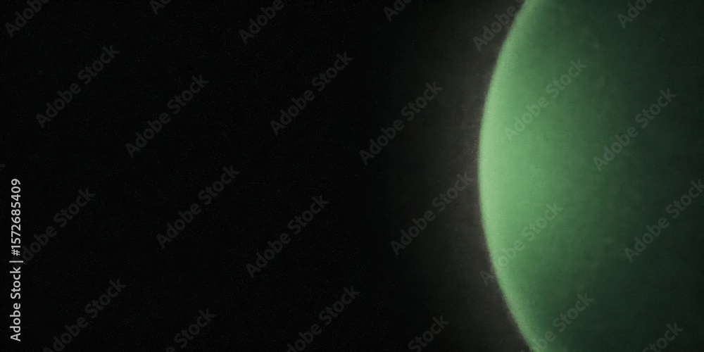 Aufkleber a close up of a green sphere against a black background with visible texture and slight light gradie