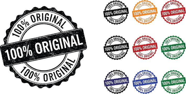 Authentic stamp vector design template original badge label seal collection