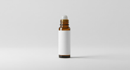 Aromatherapy Roller Bottle with White Label Against White Background