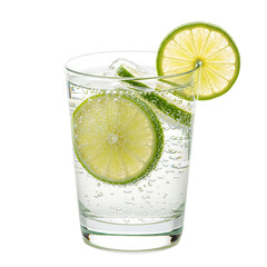 Glass of Sparkling Water with Lime